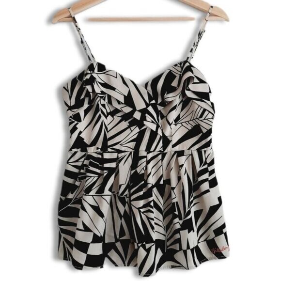 BILLABONG Spaghetti Strap Silky Tank Top B&W Sz M Flawed - Picture 1 of 16